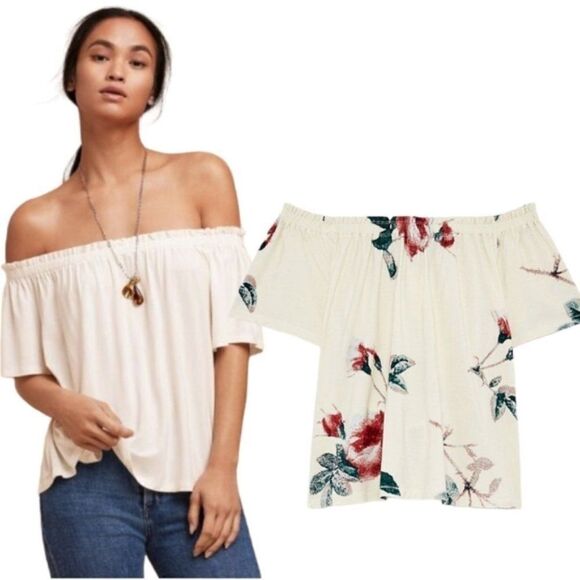 Aritzia Tops - NEW Aritzia Wilfred | Sartre Off-The-Shoulder T-Shirt in Floral